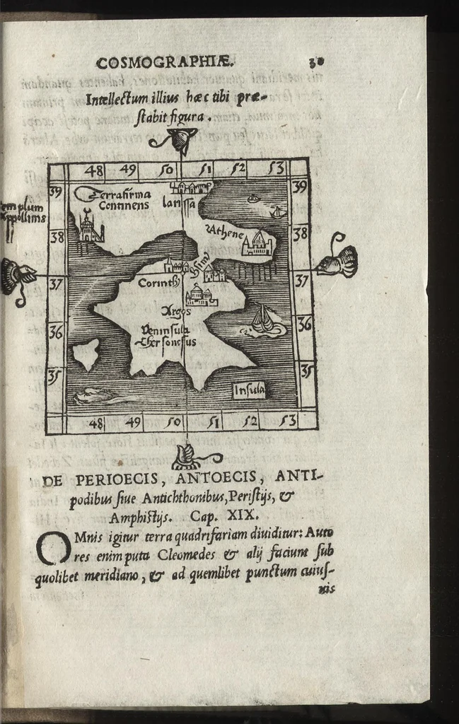An illustration from Cosmographiae introdvctio : cum quibusdam geometriae ac astronomiae principijs ad eam rem necessarijs, 1533, leaf 62