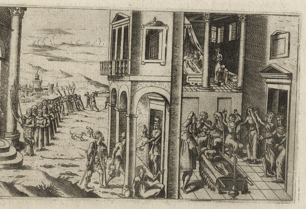 An illustration from Fvnerali antichi di diuersi popoli, et nationi : forma, ordine, et pompa di sepolture, di essequie, di consecrationi antiche et d'altro, 1574, leaf 122
