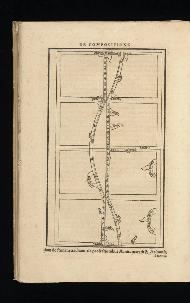 An illustration from Gnomonice Andreae Schoneri Noribergensis, hoc est, De descriptionibvs horologiorvm sciotericorvm omnis generis, proiectionibus circulorum sphaericorum ad superficies, cum planas, tum conuexas concauasq[ue], sphaericas, cylindricas, ac conicas, item delineationibus quadrantum, annulorum, &c. libri tres, 1562, leaf 229