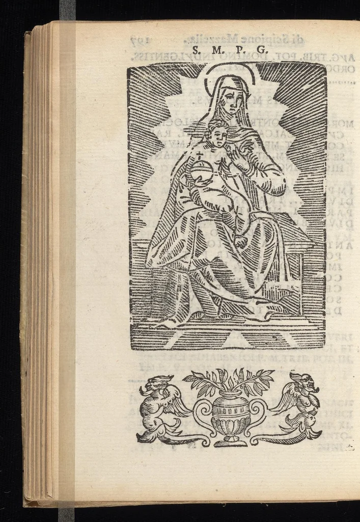 An illustration from Sito et antichita della citta di Pozzuolo : e del suo amenissimo distretto, con la descrittione di tutti i luoghi notabili e degni di memoria, e di Cuma, e di Baia, e di Miseno, e degli altri luoghi conuicini : con le figure de gli edificij, e con gli epitafi che vi sono, 1606, leaf 215