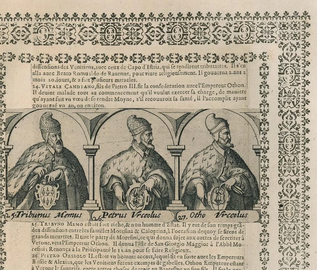 An illustration from Chronologie et sommaire des sovverains, pontifes, anciens peres, empereurs, roys, princes, & hommes illustres, des le commencement du monde iusques à l'an de grace mil six cents vingt-deux, 1627, leaf 376