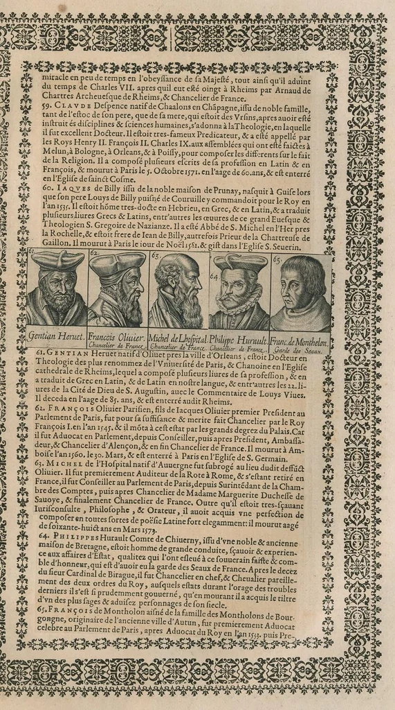 An illustration from Chronologie et sommaire des sovverains, pontifes, anciens peres, empereurs, roys, princes, & hommes illustres, des le commencement du monde iusques à l'an de grace mil six cents vingt-deux, 1627, leaf 460