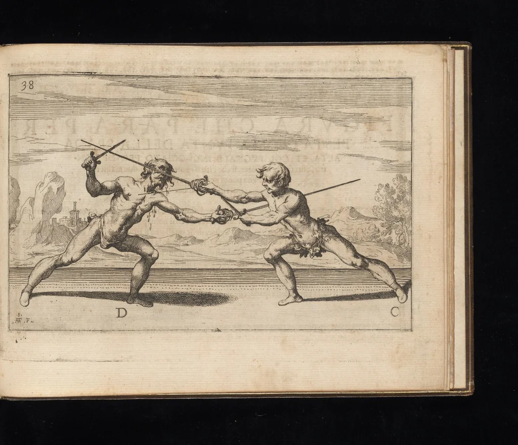 An illustration from Gran simulacro dell'arte e dell'uso della scherma, 1610, leaf 126