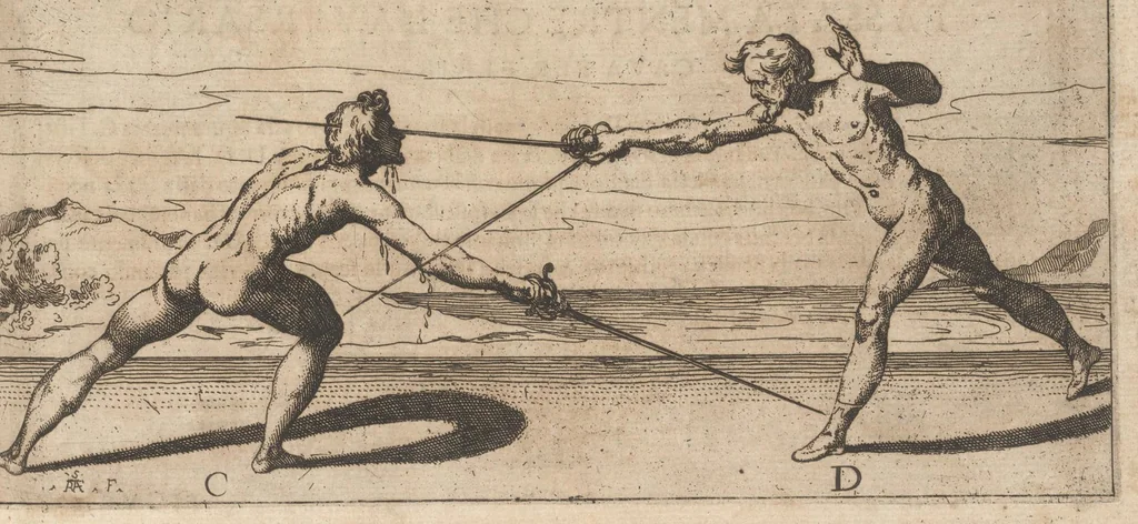 An illustration from Gran simulacro dell'arte e dell'uso della scherma, 1610, leaf 66
