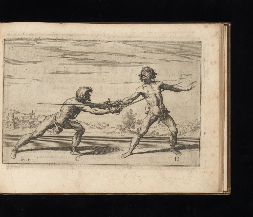 An illustration from Gran simulacro dell'arte e dell'uso della scherma, 1610, leaf 76