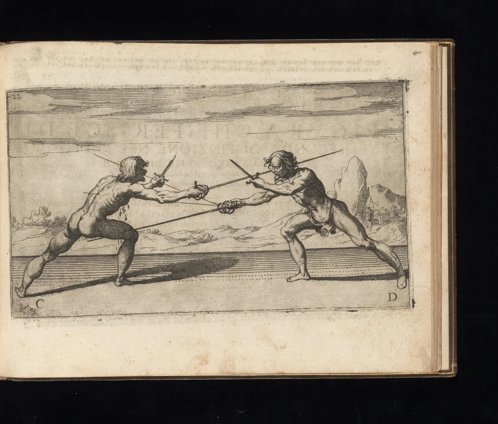 An illustration from Gran simulacro dell'arte e dell'uso della scherma, 1610, leaf 94