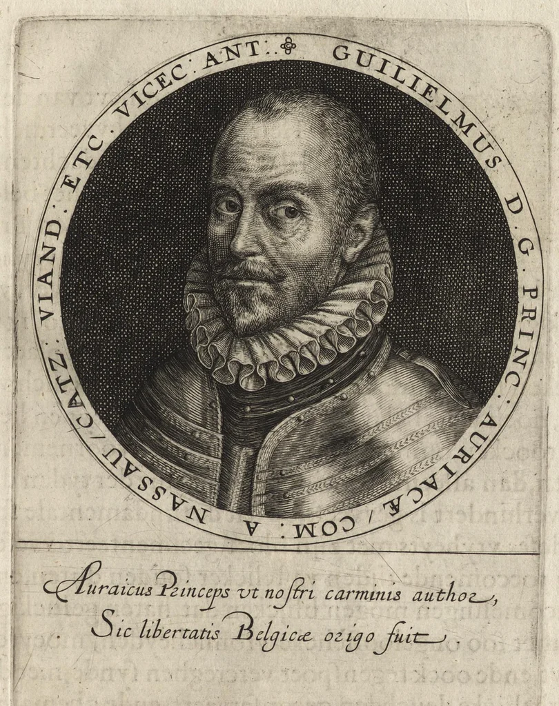 An illustration from Nassovischen oraignien-boom : daer by ghevoecht, de conterfeytsels der voornaemster helden, die vvt desen stam ghesproten zijn, die hen (in tyden van oorlogen) in dese Vrye-landen ghebruyckt hebben = Malus aurantius Nassovicus : continens simulachra heroum ex illustrissi stirpe Nassovica or. quorum consilio et armis libertas provinciar. confoed. Belgij hactenus conservata et defensa est, 1615, leaf 26