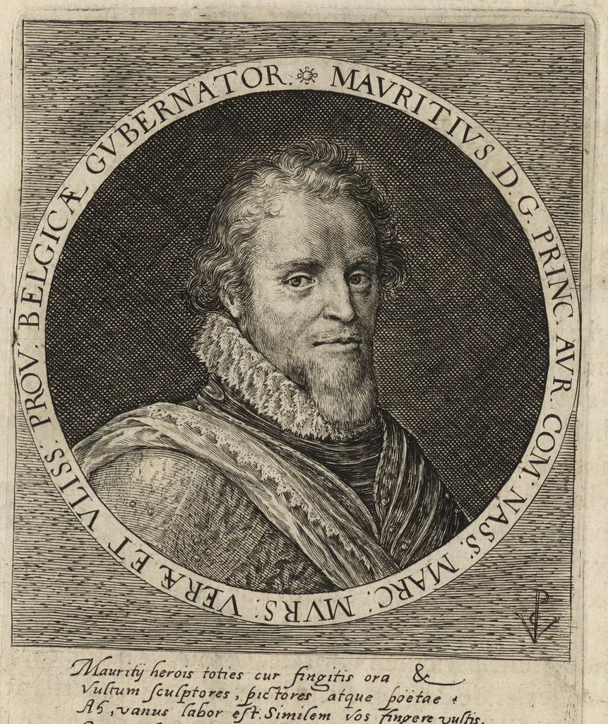 An illustration from Nassovischen oraignien-boom : daer by ghevoecht, de conterfeytsels der voornaemster helden, die vvt desen stam ghesproten zijn, die hen (in tyden van oorlogen) in dese Vrye-landen ghebruyckt hebben = Malus aurantius Nassovicus : continens simulachra heroum ex illustrissi stirpe Nassovica or. quorum consilio et armis libertas provinciar. confoed. Belgij hactenus conservata et defensa est, 1615, leaf 34