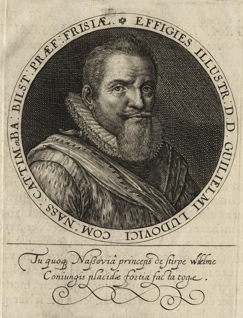 An illustration from Nassovischen oraignien-boom : daer by ghevoecht, de conterfeytsels der voornaemster helden, die vvt desen stam ghesproten zijn, die hen (in tyden van oorlogen) in dese Vrye-landen ghebruyckt hebben = Malus aurantius Nassovicus : continens simulachra heroum ex illustrissi stirpe Nassovica or. quorum consilio et armis libertas provinciar. confoed. Belgij hactenus conservata et defensa est, 1615, leaf 38