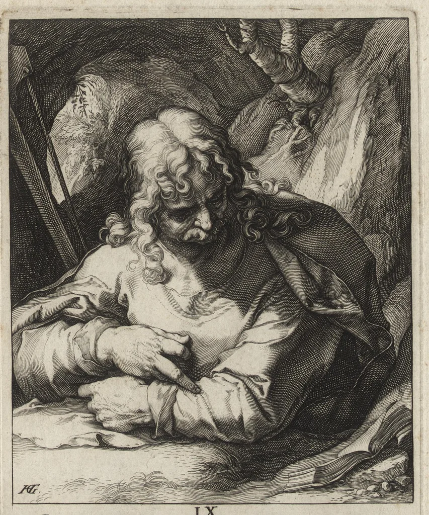 An illustration from [The Creed in 14 engravings] [graphic], 1589, leaf 42