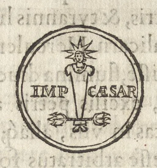 An illustration from Antiquae tabulae marmoreae solis effigie symbolisque exculptae accurata explicatio : qua priscae quaedam mythologiae, ac nonnulla praeterea vetera monumenta marmorum, gemmarum, nomismatum illustrantur, 1617, leaf 65