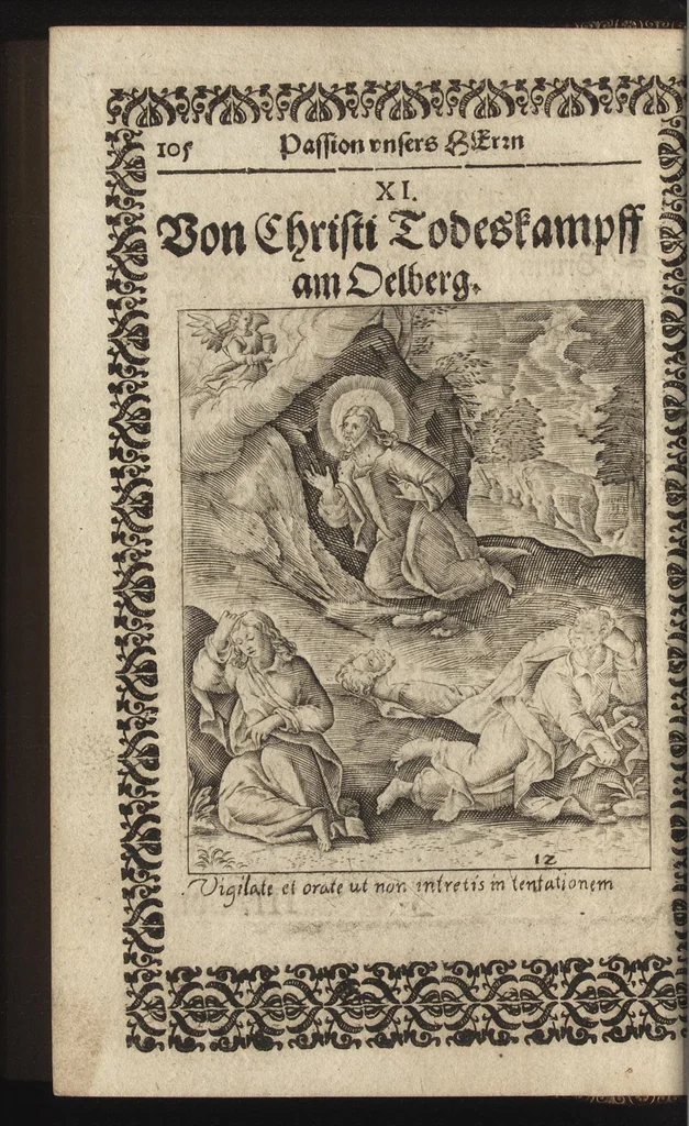An illustration from Vita Christi, das ist, das Leben, vnschuldige Leiden, heilige Blutuergiessen, vnnd heilwirdiger Tode Jesu Christi vnnsers Erlösers vnd Seeligmachers : mit andechtigen Gebeten vnd in Kupffer gestochne[n] Figuren gezieret, 1621, leaf 137