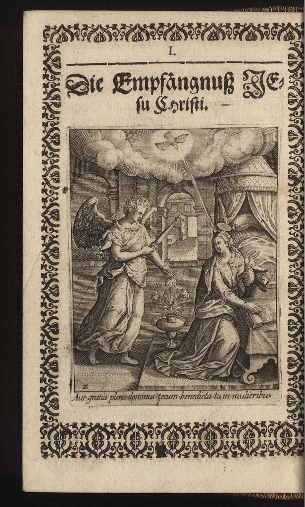 An illustration from Vita Christi, das ist, das Leben, vnschuldige Leiden, heilige Blutuergiessen, vnnd heilwirdiger Tode Jesu Christi vnnsers Erlösers vnd Seeligmachers : mit andechtigen Gebeten vnd in Kupffer gestochne[n] Figuren gezieret, 1621, leaf 33