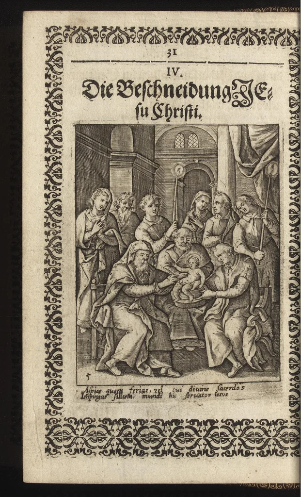 An illustration from Vita Christi, das ist, das Leben, vnschuldige Leiden, heilige Blutuergiessen, vnnd heilwirdiger Tode Jesu Christi vnnsers Erlösers vnd Seeligmachers : mit andechtigen Gebeten vnd in Kupffer gestochne[n] Figuren gezieret, 1621, leaf 63