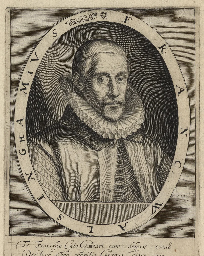 An illustration from Herōologia Anglica, hoc est, Clarissimorum et doctissimorum aliq[uo]t Anglorum qui floruerunt ab anno Cristi M.D. usq[ue] ad presentem annum M.D.CXX vivae effigies, vitae, et elogia duobus tomis, 1620, leaf 111