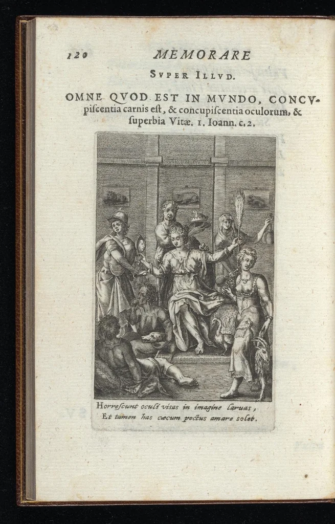 An illustration from Quadriga aeternitatis : vniuersi generis humani meta, carmine composita, iconibus et sententiis illustrata : questus iambici de vitioso horum temporum statu, 1619, leaf 135