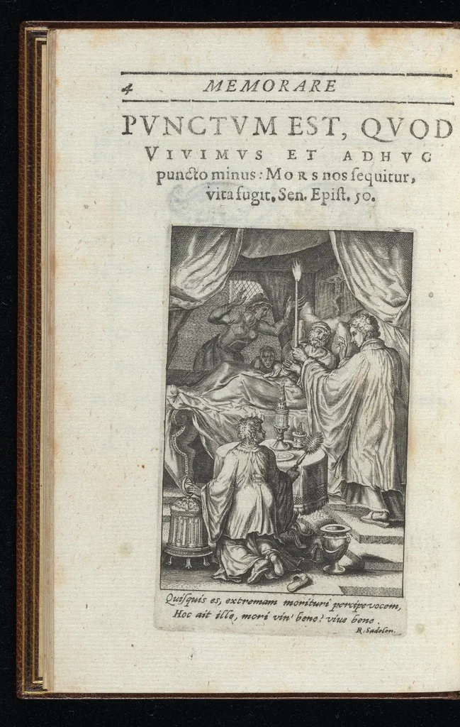An illustration from Quadriga aeternitatis : vniuersi generis humani meta, carmine composita, iconibus et sententiis illustrata : questus iambici de vitioso horum temporum statu, 1619, leaf 19