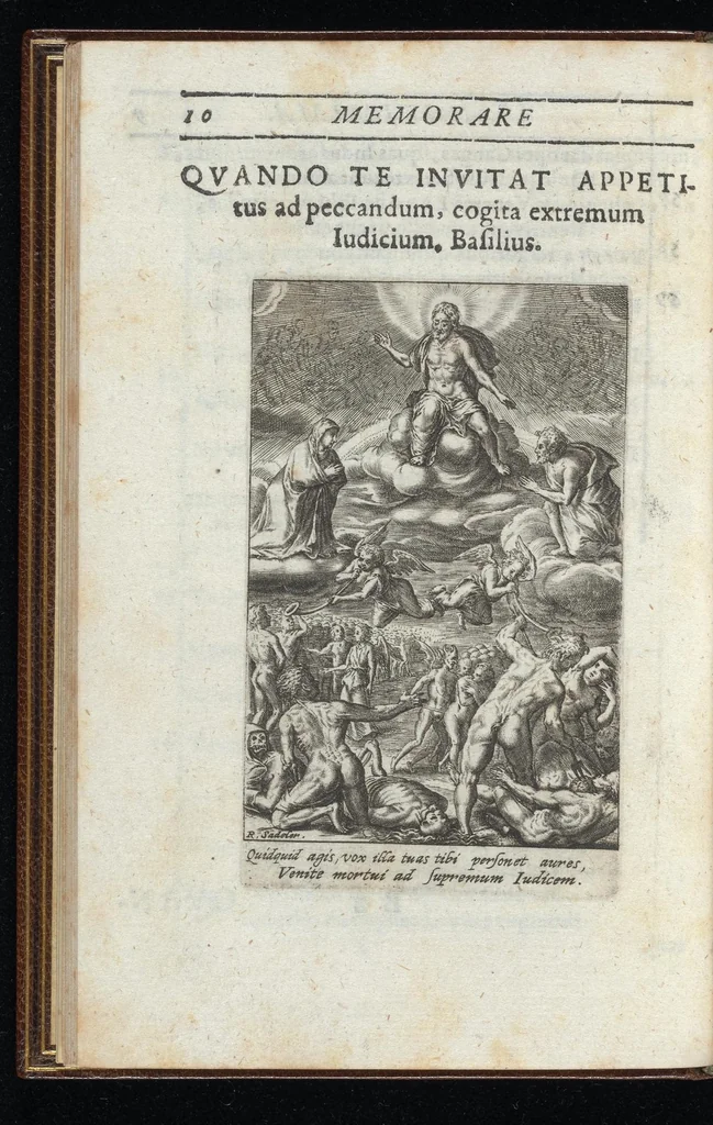 An illustration from Quadriga aeternitatis : vniuersi generis humani meta, carmine composita, iconibus et sententiis illustrata : questus iambici de vitioso horum temporum statu, 1619, leaf 25