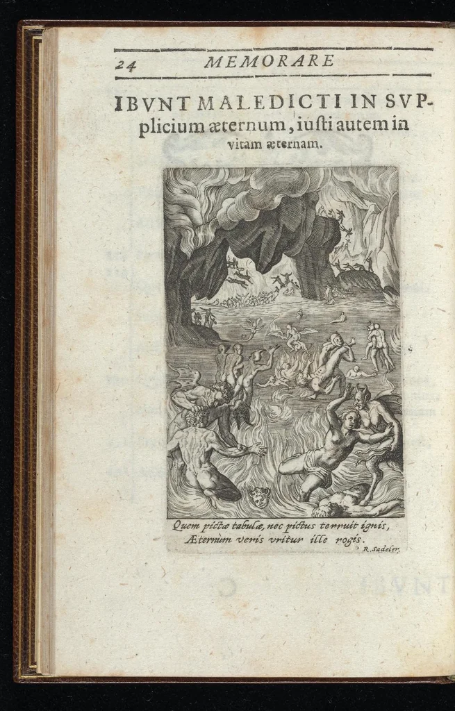 An illustration from Quadriga aeternitatis : vniuersi generis humani meta, carmine composita, iconibus et sententiis illustrata : questus iambici de vitioso horum temporum statu, 1619, leaf 39