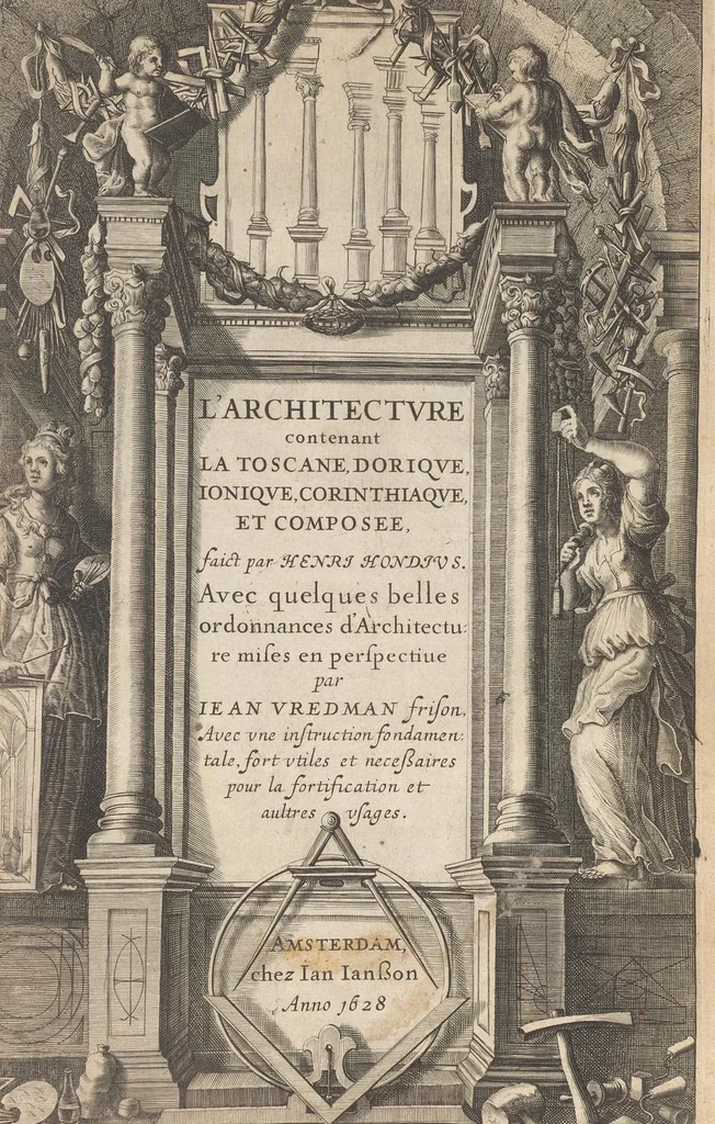 An illustration from L'architecture, contenant la toscane, dorique, ionique, corinthiaque, et composee, 1628, leaf 2