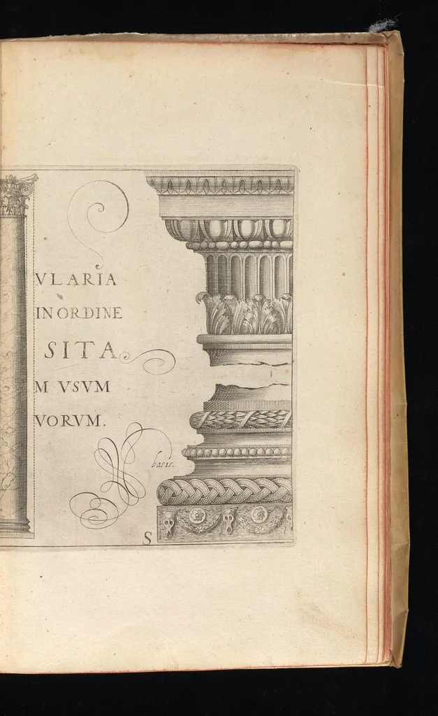 An illustration from L'architecture, contenant la toscane, dorique, ionique, corinthiaque, et composee, 1628, leaf 62