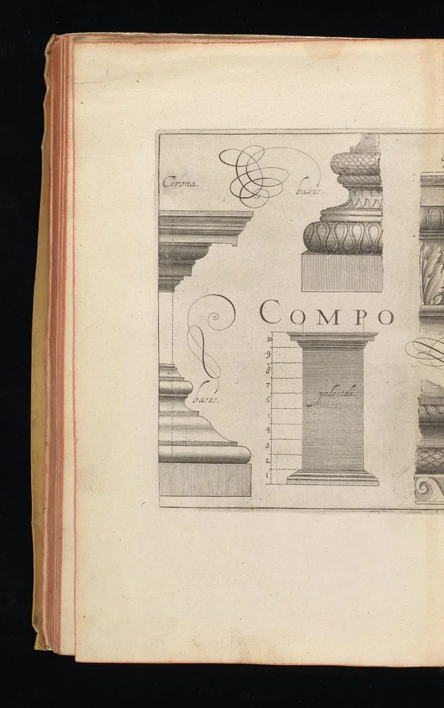 An illustration from L'architecture, contenant la toscane, dorique, ionique, corinthiaque, et composee, 1628, leaf 65