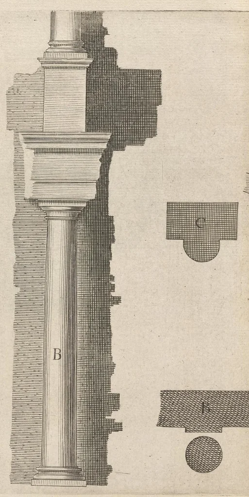 An illustration from L'architecture, contenant la toscane, dorique, ionique, corinthiaque, et composee, 1628, leaf 75