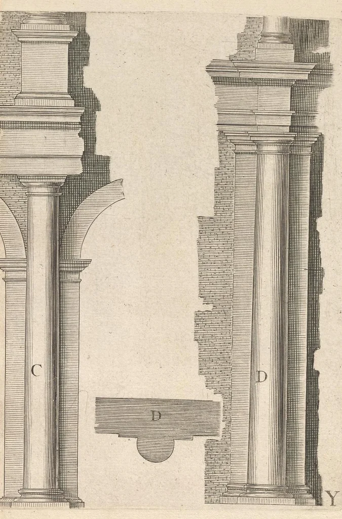 An illustration from L'architecture, contenant la toscane, dorique, ionique, corinthiaque, et composee, 1628, leaf 76