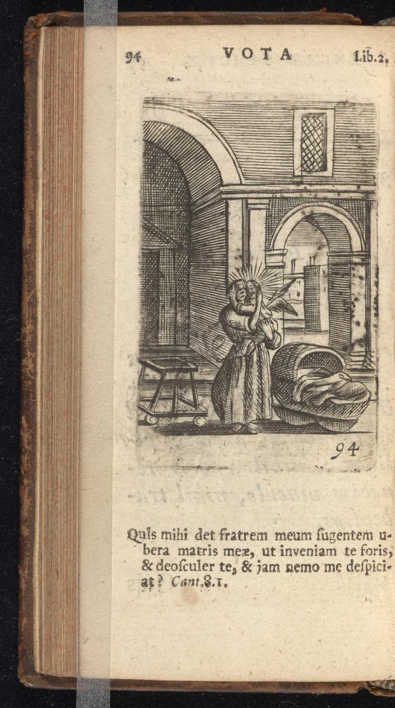 An illustration from Pia desideria, viz. 1. Gemitus animae poenitentis, 2. Vota animae sanctae, 3. Suspiria animae amantis, 1677, leaf 115