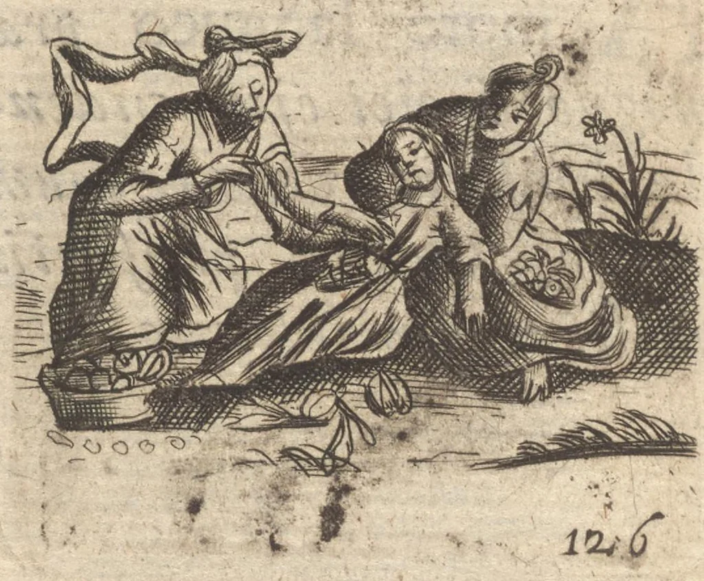 An illustration from Pia desideria, viz. 1. Gemitus animae poenitentis, 2. Vota animae sanctae, 3. Suspiria animae amantis, 1677, leaf 147