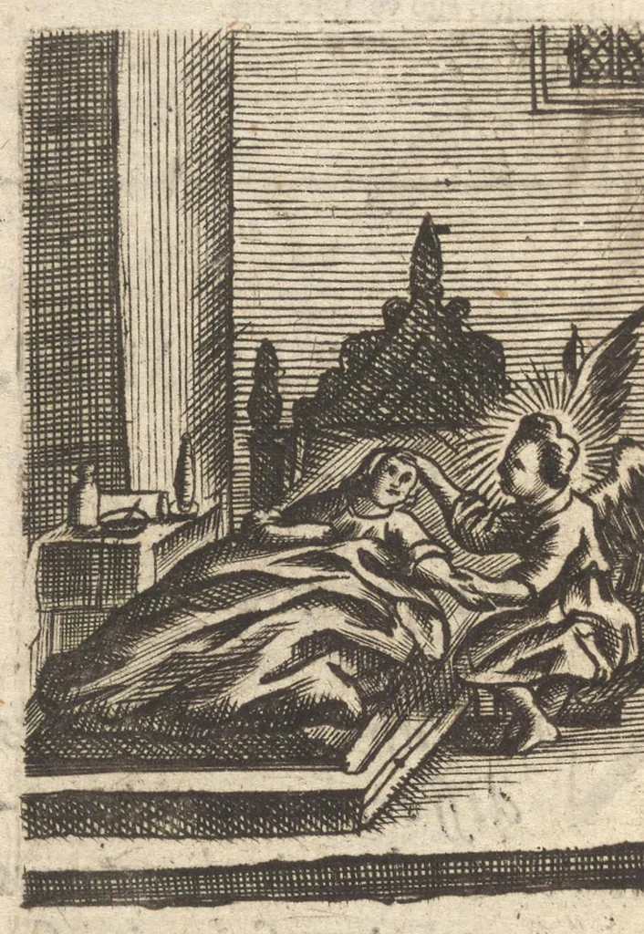 An illustration from Pia desideria, viz. 1. Gemitus animae poenitentis, 2. Vota animae sanctae, 3. Suspiria animae amantis, 1677, leaf 31