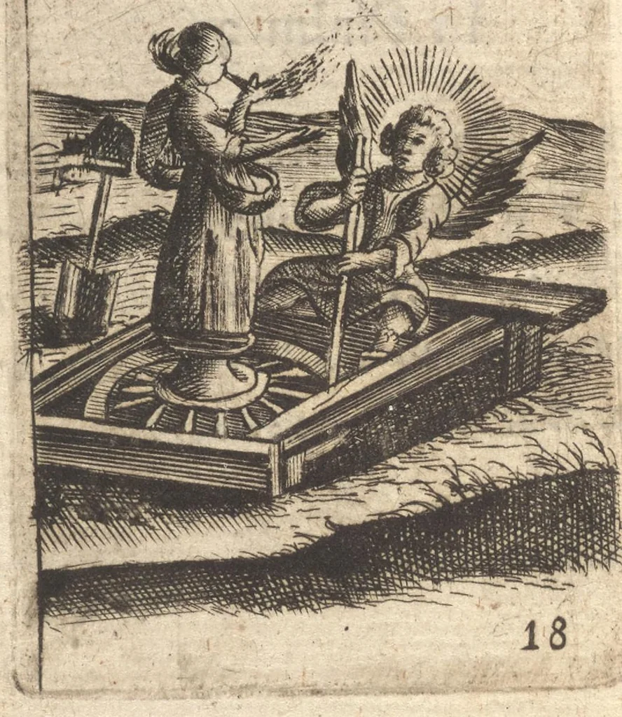 An illustration from Pia desideria, viz. 1. Gemitus animae poenitentis, 2. Vota animae sanctae, 3. Suspiria animae amantis, 1677, leaf 39