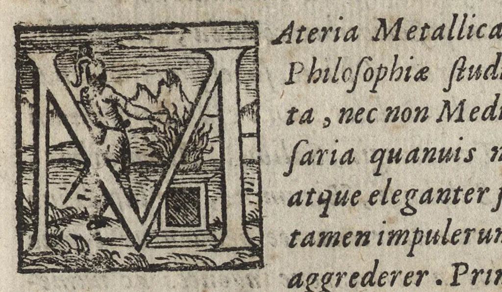 An illustration from De metallicis libri tres, 1596, leaf 10