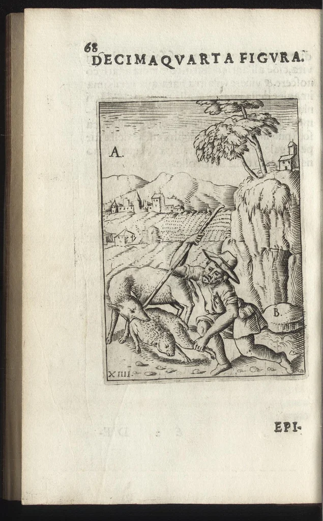 An illustration from Vaticinivm Severi, et Leonis imperatorvm, in qvo videtvr finis Tvrcarum in praesenti eorum imperatore, vnà cum alijs nonnullis in hac re vaticinijs. Profetia di Severo, et Leone imperatori, nella qvale si vede il fine de Turchi nel presente loro imperatore, con alcune altre profetie in questo proposito, 1596, leaf 71
