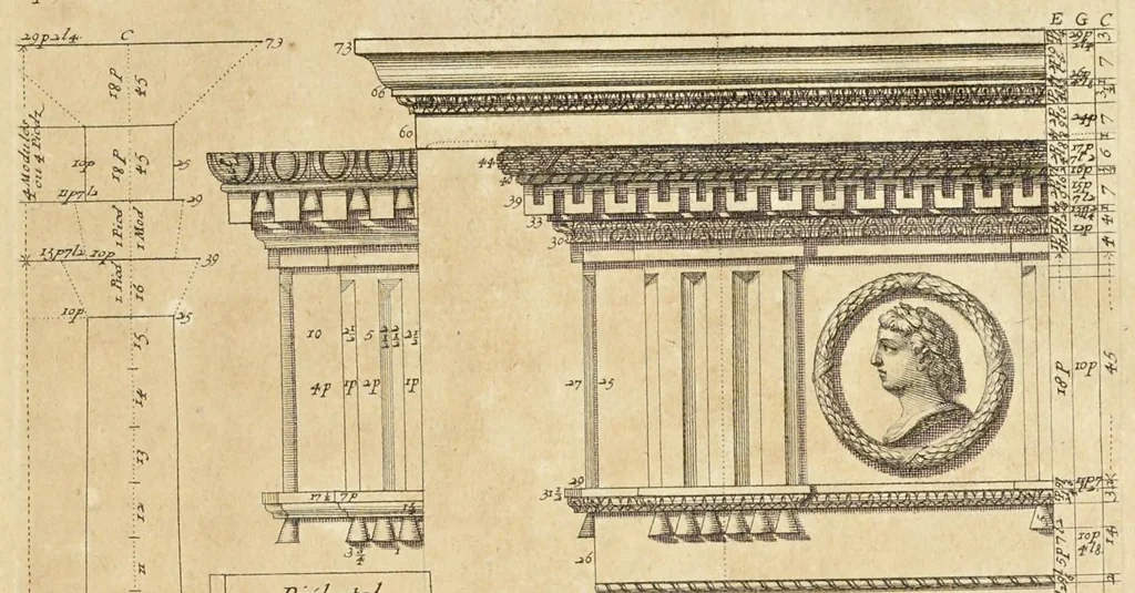 An illustration from Des ordres de colones en l'architecture, et plusieurs aues dependances dicelle, leaf 8