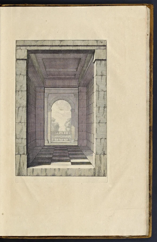 An illustration from Representations geometrales de plusieurs parties de bastiments faites par les reigles de l'architectvre antiqve : et de qui les mesures sont reduittes en piedz, poulces & lignes, afin de saccommoder a la maniere de mesurer la plus en vzage parmy le commun des ouuriers, 1688, leaf 38