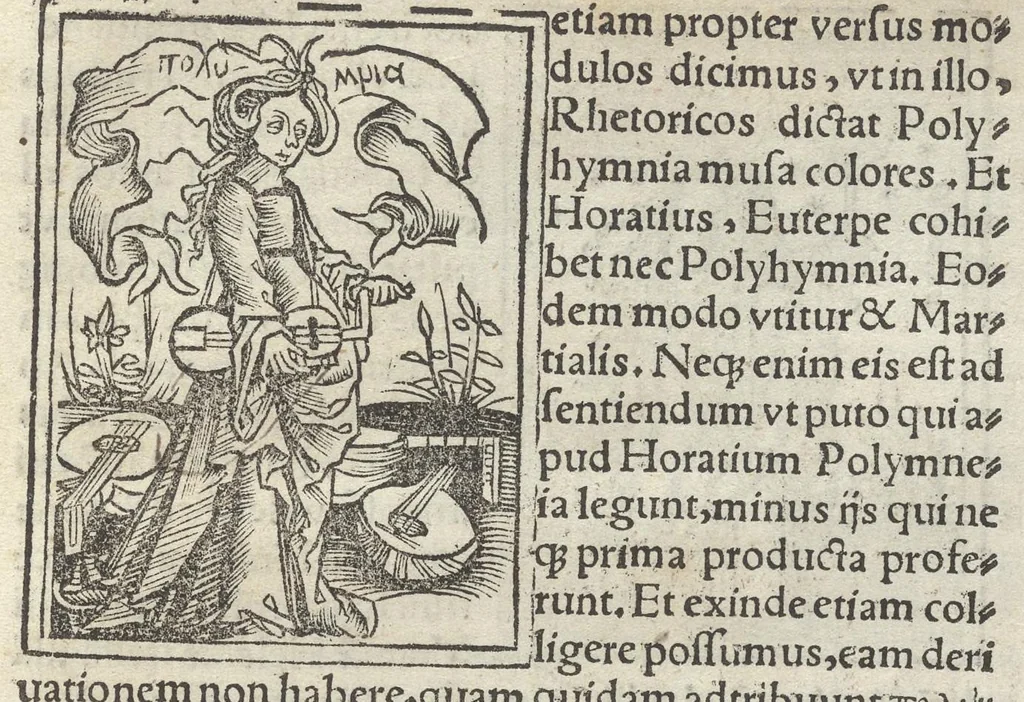 An illustration from Lilii Graegorii Ziraldi ferrariensis Syntagma de mvsis, 1512, leaf 16
