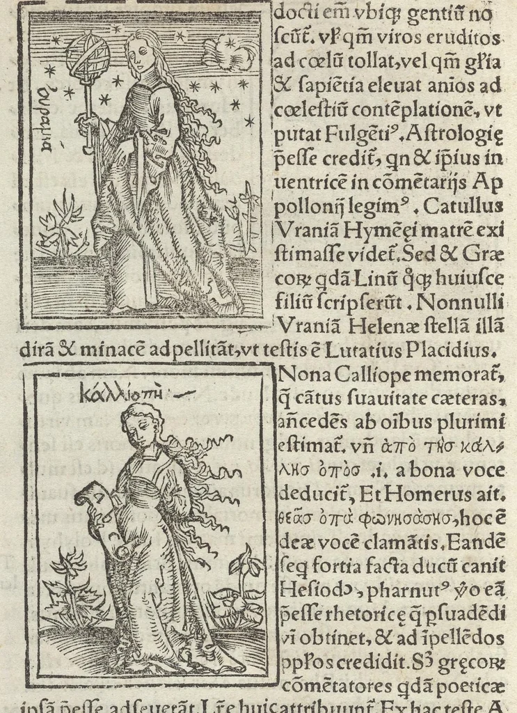 An illustration from Lilii Graegorii Ziraldi ferrariensis Syntagma de mvsis, 1512, leaf 17