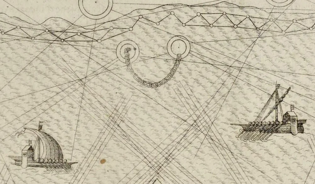 An illustration from Della architettvra militare del capitanio Francesco de' Marchi bolognese, gentil'hvomo romano, libri tre : nelli qvali si descrivono li veri modi del fortificare, che si vsa a' tempi moderni : con vn breve, et vtile trattato, nel quale si dimostrano li modi del fabricar l'artigliaria, & la prattica di adoperarla, da quelli che hanno carico di essa, 1599, leaf 284