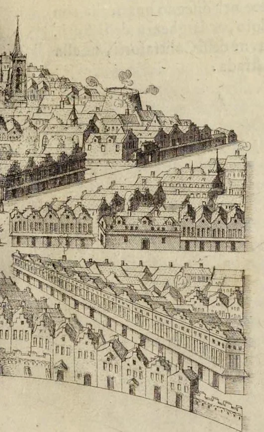 An illustration from Della architettvra militare del capitanio Francesco de' Marchi bolognese, gentil'hvomo romano, libri tre : nelli qvali si descrivono li veri modi del fortificare, che si vsa a' tempi moderni : con vn breve, et vtile trattato, nel quale si dimostrano li modi del fabricar l'artigliaria, & la prattica di adoperarla, da quelli che hanno carico di essa, 1599, leaf 334