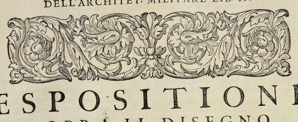 An illustration from Della architettvra militare del capitanio Francesco de' Marchi bolognese, gentil'hvomo romano, libri tre : nelli qvali si descrivono li veri modi del fortificare, che si vsa a' tempi moderni : con vn breve, et vtile trattato, nel quale si dimostrano li modi del fabricar l'artigliaria, & la prattica di adoperarla, da quelli che hanno carico di essa, 1599, leaf 456