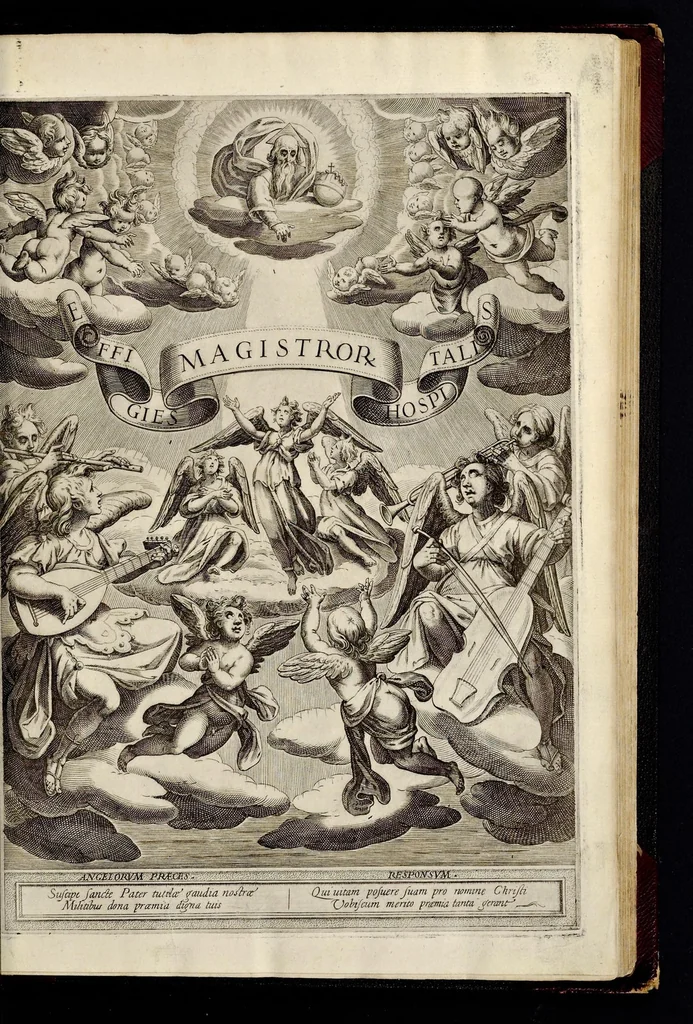An illustration from Statvta Hospitalis Hiervsalem, 1588, leaf 16