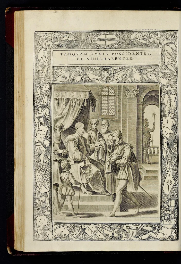 An illustration from Statvta Hospitalis Hiervsalem, 1588, leaf 195