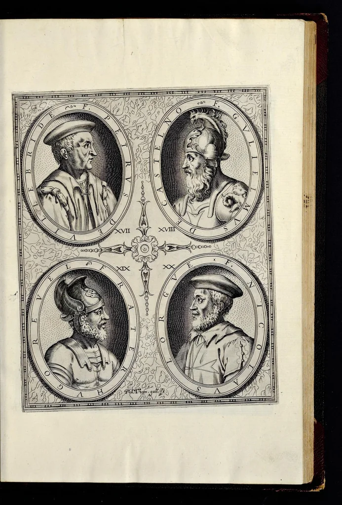 An illustration from Statvta Hospitalis Hiervsalem, 1588, leaf 32