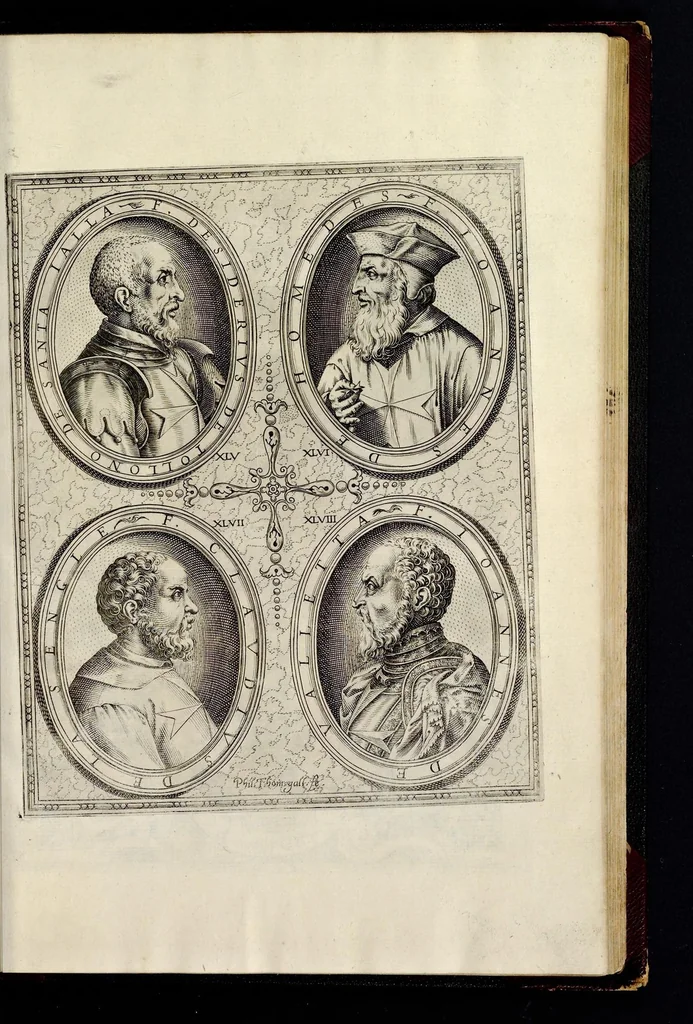 An illustration from Statvta Hospitalis Hiervsalem, 1588, leaf 46