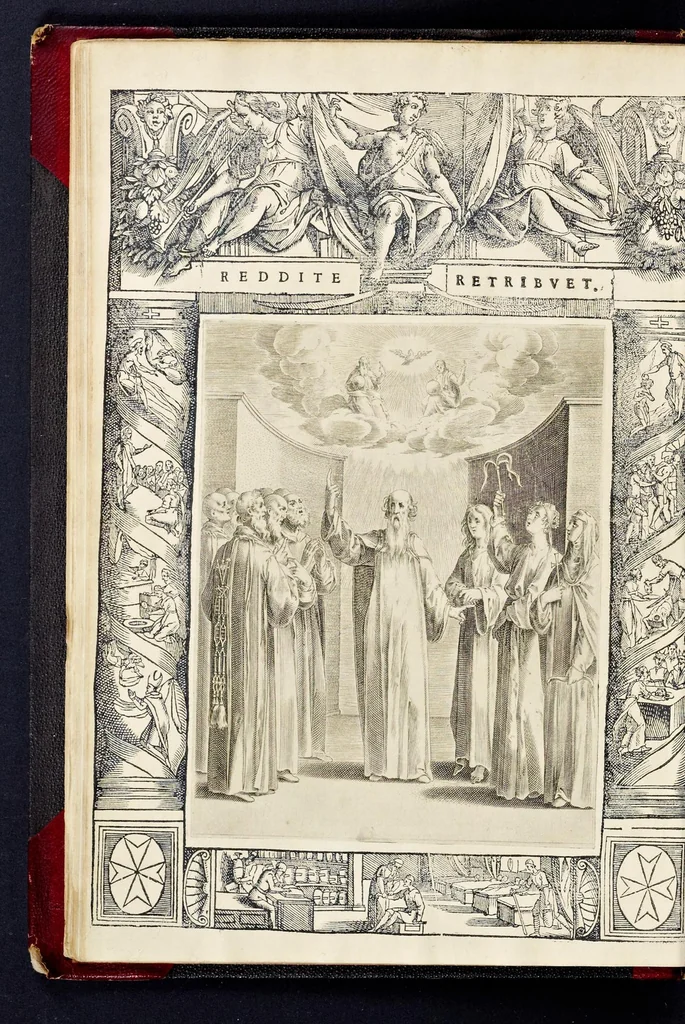 An illustration from Statvta Hospitalis Hiervsalem, 1588, leaf 51