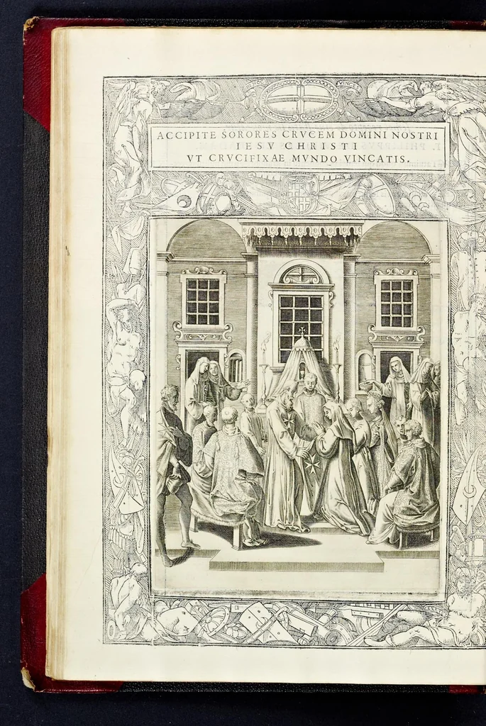 An illustration from Statvta Hospitalis Hiervsalem, 1588, leaf 63
