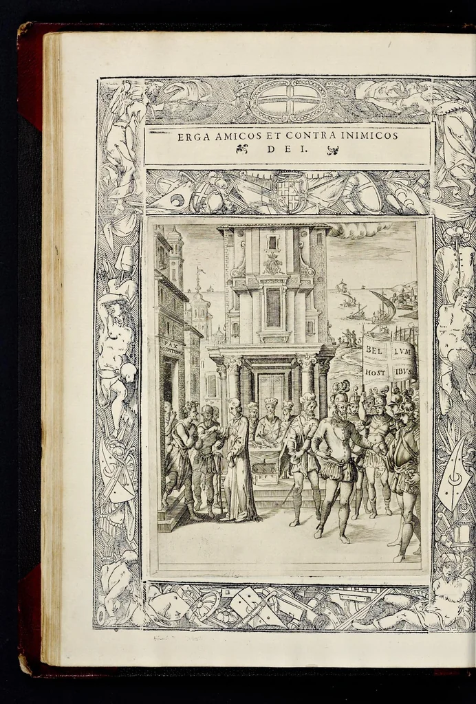 An illustration from Statvta Hospitalis Hiervsalem, 1588, leaf 91