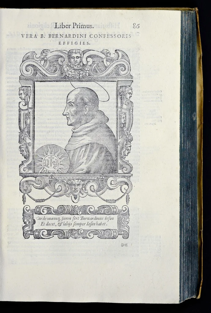 An illustration from Historiarvm seraphicae religionis libri tres, seriem temporum continentes, quibus breui explicantur fundamenta, uniuersiq[ue] ordinis amplificatio, gradus, et instituta; nec non uiri scientia, uirtutibus, et fama praeclari, 1586, leaf 224