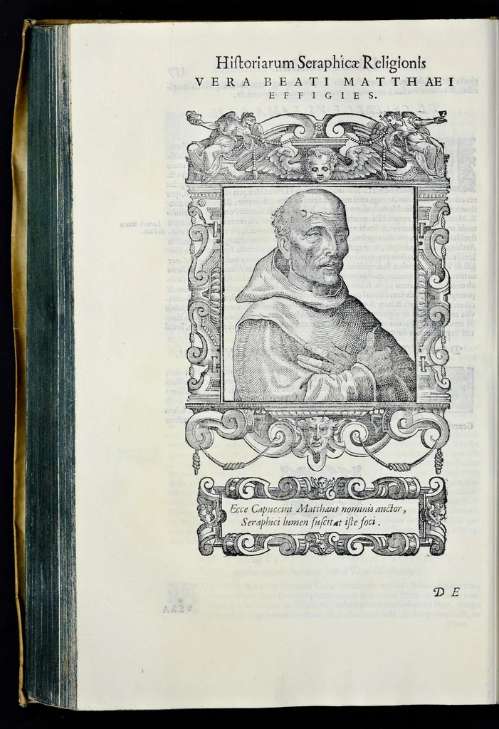 An illustration from Historiarvm seraphicae religionis libri tres, seriem temporum continentes, quibus breui explicantur fundamenta, uniuersiq[ue] ordinis amplificatio, gradus, et instituta; nec non uiri scientia, uirtutibus, et fama praeclari, 1586, leaf 367